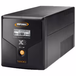 Infosec X3 EX LCD USB 1200, Interactivité de ligne, 1,2 kVA, Sinus, 162 V, 290 V, 50/60 Hz