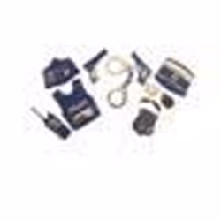 Kit Photobooth - POLICE - 10 Accessoires - Papier Cartonné - Thème Police - Bleu