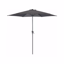 Parasol rond Mât en aluminium royal gris de 38 mm, 6 baleines acier 18x12 mm, toile polyester 180 gr traité téflon coloris gr ...