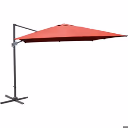 Parasol Déporté Alu 3X3 Rouge - PROLOISIRS - Mât déporté - Aluminium