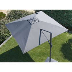 Proloisirs - Parasol déporté orientable nh - Toile carré 300 x 300 cm - Toile grise
