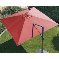 Proloisirs - Parasol déporté orientable nh - Toile carré 300 x 300 cm - Toile rouge