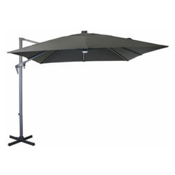 Proloisirs - Parasol déporté inclinable nh 2,7 x 2,7m - Gris/gris - avec led - manivelle grade 6