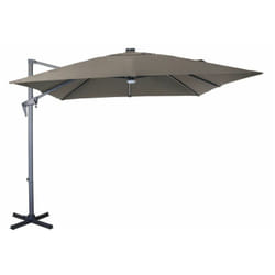 Proloisirs - Parasol déporté inclinable nh 2,7 x 2,7m - Gris/taupe - avec led - manivelle grade 6