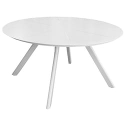 Proloisirs - Table de jardin ronde Seven en aluminium - blanc 150 cm