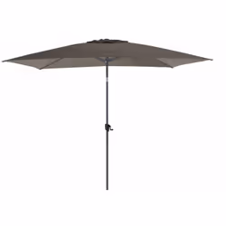 Parasol rectangle 3x2/6 baleines 12x18 mm. Toile polyester 210 gr teinté masse SOLUTION DYED, avec cheminée, coloris taupe. M ...