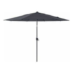 Parasol alu 300 cm / 8 baleines - manivelle - Gris mat / gris - Proloisirs