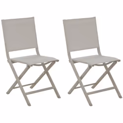 Chaises de jardin pliantes en aluminium - PROLOISIRS - Thema - Crème - Lot de 2