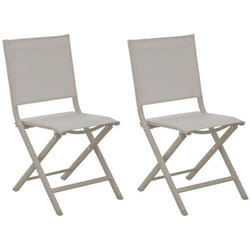 Chaises de jardin pliantes en aluminium - PROLOISIRS - Thema - Crème - Lot de 2