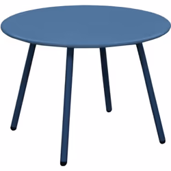 Description générale Table basse de jardin ronde en acier Rio de 50 cm, idéale pour accompagner un bain de soleil ou un salon ...