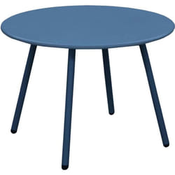 Proloisirs - Table basse de jardin ronde en acier Rio - bleu ø 50 cm