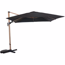 Les particularités du parasol déporté 3 x3 m Orientable Look Bois : Toile orientable, pivotante latéralement droite/gauche. T ...