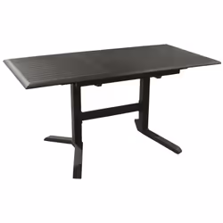 Les particularités de la table Sotta 110/150 cm : Table 100% en aluminium, plateau à lattes Robustesse et simplicité de fonct ...