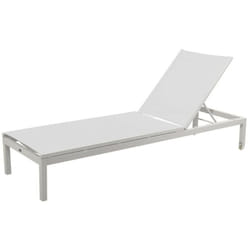 Proloisirs - Bain de soleil Théma en Aluminium avec des roues - Allonge en tpep - blanc/blanc