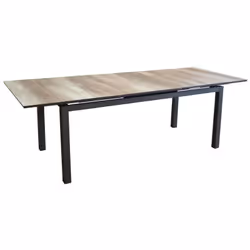 Les particularités de la table rectangulaire Tahaa 180/240 cm : Mise en place/rangement synchronisé de l’allonge centrale, mé ...