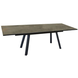 Proloisirs - Table de jardin rectangulaire Agra plateau à lames Fundermax® graphite/cave 180/230/280 cm