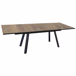 Les particularités de la table rectangulaire Agra 180/230/280 cm, plateau à lames Fundermax® : Mise en place/rangement synchr ...