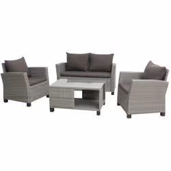 Les particularités du set Anémone : Coussins recouverts d’un tissu polyester déhoussable : confort moelleux. Résine synthétiq ...