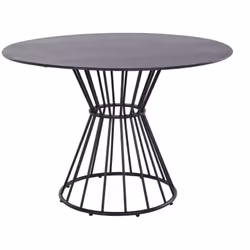 Description générale Agrémentez votre espace extérieur avec la table de jardin ronde Holland de 110 cm en acier époxy. Élégan ...