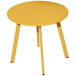 Proloisirs - Table basse de jardin Massaï ø 40 cm en acier époxy - miel