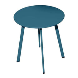 Proloisirs - Table basse de jardin Massaï ø 45 cm en acier époxy - bleu