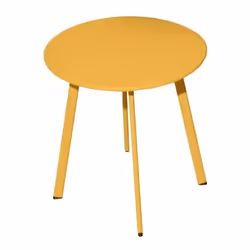 Les particularités de la table basse Massaï ø 45 cm : Plateau plein Structure acier recouvert d’une peinture époxy. Multifonc ...