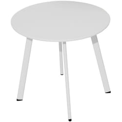 Proloisirs - Table basse de jardin Massaï ø 50 cm en acier époxy - blanc
