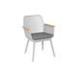 Fauteuil de jardin - PROLOISIRS - Maestro - Aluminium - Teck - Sunbrella - Blanc