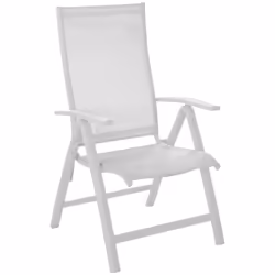 Le fauteuil multiposition ELEGANCE allie style et confort. Son châssis en aluminium et sa toile TPEP blanche assurent à la fo ...