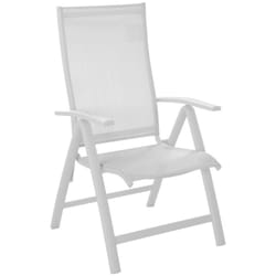 Proloisirs - Fauteuil multiposition - elegance - Aluminium - Toile tpep blanc - Pliant