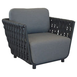 Fauteuil de détente Hug alu/tresse sangle rubber avec coussin - anthracite - Proloisirs