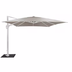 Les particularités du parasol déporté Elios Sunbrella® 3 x 3 m orientable, mât Blanc : Toile acrylique Sunbrella® 210 gr / m² ...
