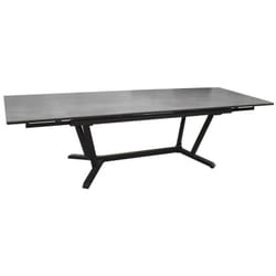 PROLOISIRS Table de jardin Vita graphite/lucca en Aluminium 180/230/280 x100 cm - plateau Kedra