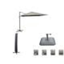 Parasol déporté - PROLOISIRS - NH 3x3 - Couleur taupe - Inclus housse et lestage - 360° rotatif