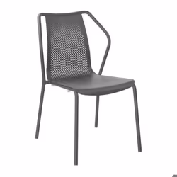 Chaise de jardin empilable en aluminium Bari gris perle