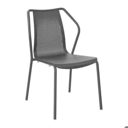Chaise de jardin empilable en aluminium Bari gris perle