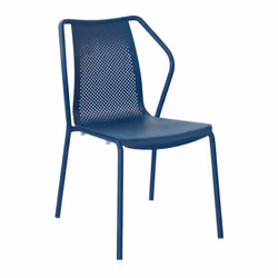 Chaise de jardin empilable en aluminium Bari bleu
