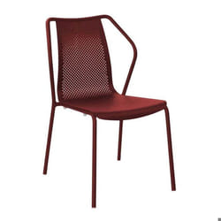 Chaise de jardin empilable en aluminium Bari rouge