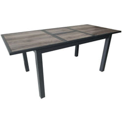 Proloisirs - Table de jardin Genes en Aluminium 60/220 x 74 x 90 cm - plateau spc - graphite/gris