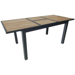 Table de jardin Genes en Aluminium 60/220 x 74 x 90 cm - plateau spc - graphite/naturel - Proloisirs