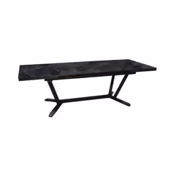 Découvrez notre table rectangulaire extensible avec plateau plein Kedra® de 6 mm d'épaisseur. Dotée de deux allonges auto-élé ...