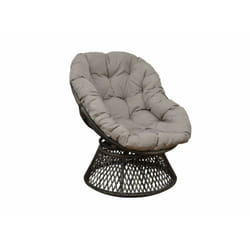 Proloisirs - Fauteuil Idylle pivotant 360° rotatif en acier avec Coussin polyester - grey/gris