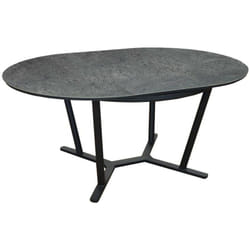 PROLOISIRS table de jardin ronde Valenza en Aluminium 125/175 cm - plateau SPC - graphite/girs