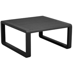 Table basse de jardin Tonio graphite - Aluminium - 80 x 80 cm - Plateau à latte - Proloisirs