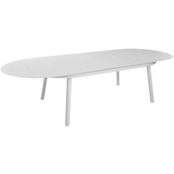 PROLOISIRS Table de jardin oblongue Dublin 230 / 300 x 120 cm - blanc - Aluminium