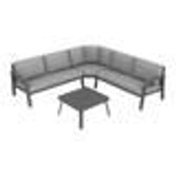 Set angle Grasse III en aluminium avec coussins - grey/gris