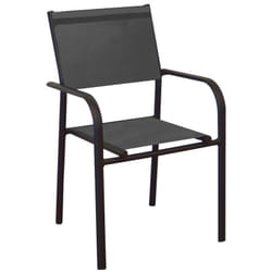 Fauteuil Empilable Duca - Aluminium et tpep - Graphite et Chiné Noir - Proloisirs