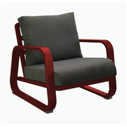 Proloisirs - Fauteuil détente Antonino sofa en aluminium/coussins - rouge/gris