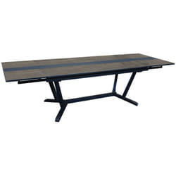 Proloisirs - Table de jardin Galléo en Aluminium 180/230/280 cm - plateau Fundermax - graphite/Mocca