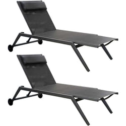 Proloisirs - Bain de soleil en aluminium Cadix (Lot de 2)